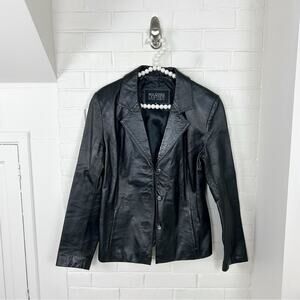 Wilson’s Leather 100% Leather Black Blazer Jacket Size M